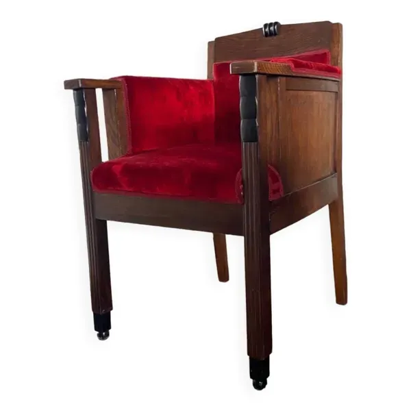 Bureau ou Chaise d'Appoint Art Déco en Chêne de l'École d'Amsterdam, 1920s