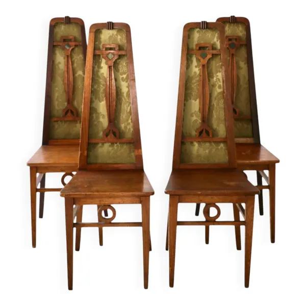 4 Chaises art&craft, Angleterre, fin19eme.
