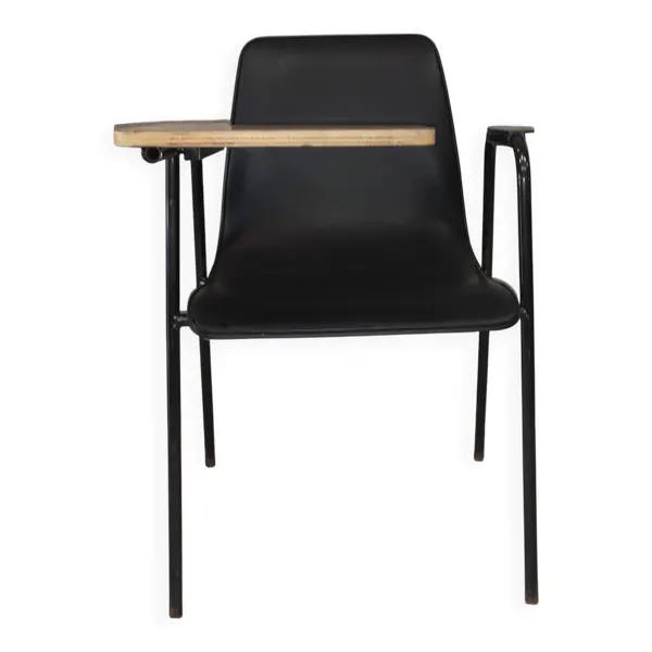 Chaise d'école vintage 1950 à tablette écritoire – Style Prouvé / Hitier