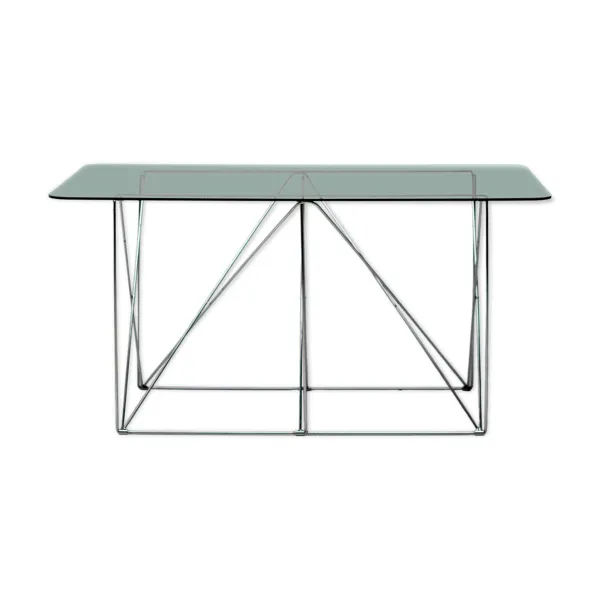 Table de salle à manger pliante en verre fumé Max Sauze - Un chef-d'œuvre de design minimaliste