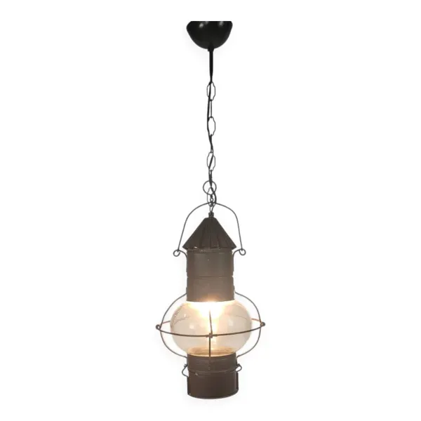 Suspension de navire - cuivre - verre - années 1950
