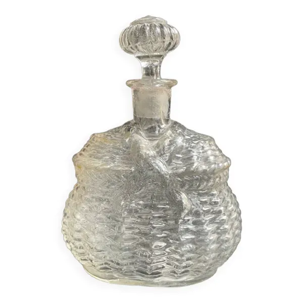Carafe à liqueur - verre satiné moulé pressé (1882 à 1908)- legras pour guilloteaux