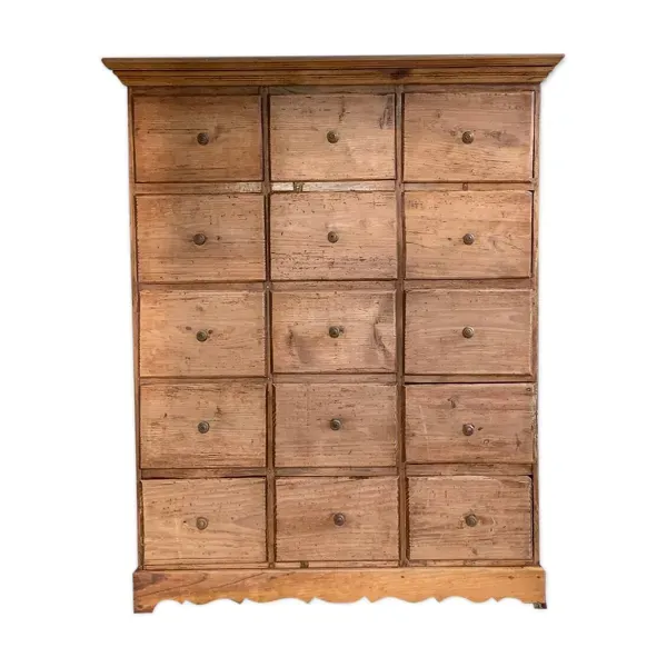 Commode de mercerie, meuble de métier vintage