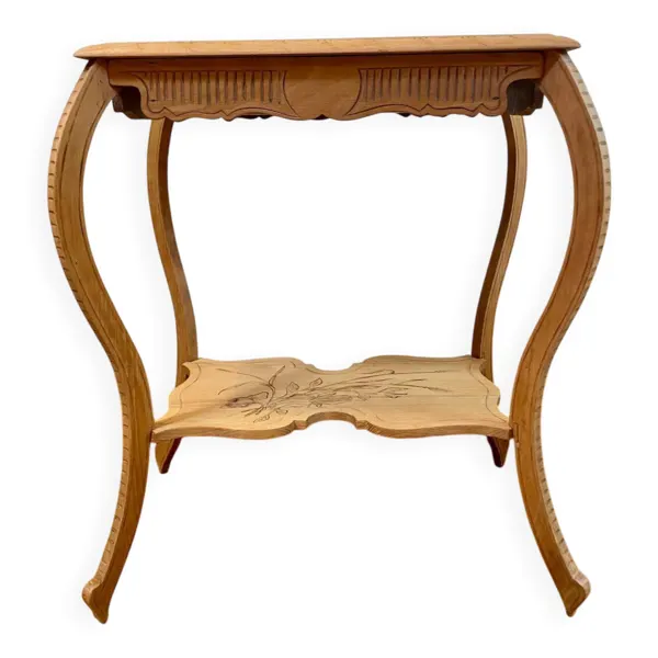Table d’appoint d’époque 1900 à deux plateaux gravés – Style Art Nouveau