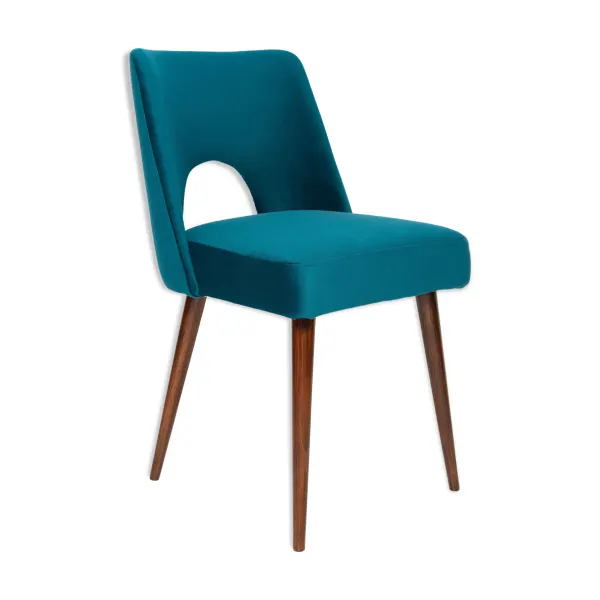 Chaise 'Shell' en Velours Vert Émeraude Milieu du Siècle, Europe, 1960s