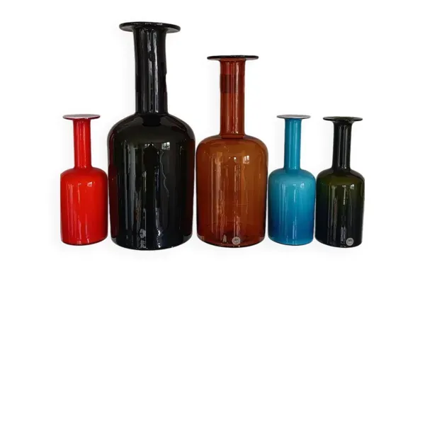 Ensemble de 5 gulvase de otto brauer pour holmegaard- danemark