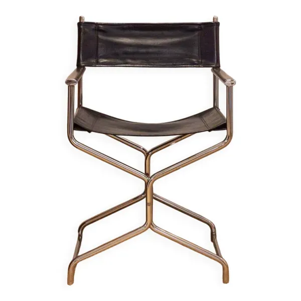 Fauteuil cantilever pliant en métal tubulaire