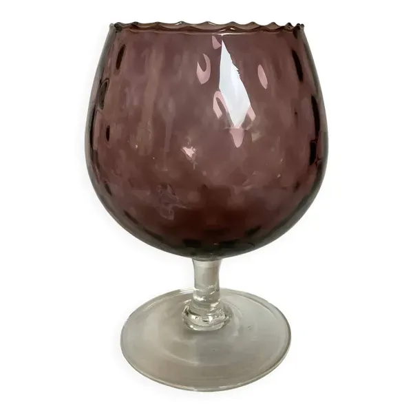 Vase verre prune violine Empoli Italy