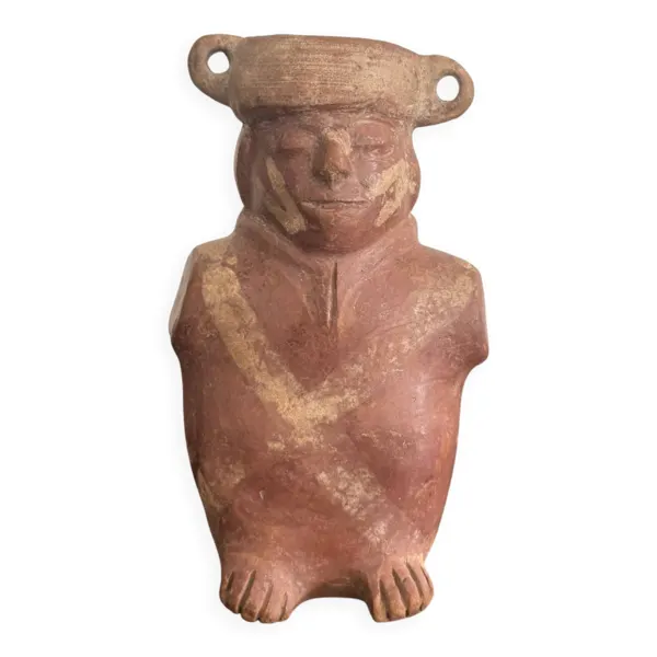 Sculpture, vase anthropomorphe en terre cuite, Pérou