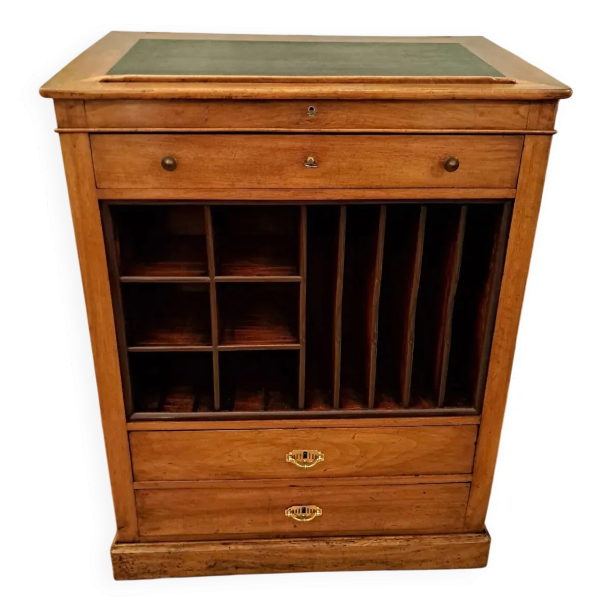 Meuble de métier écritoire en noyer XIXème