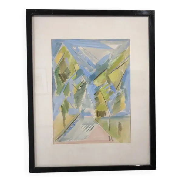 Œuvre abstraite signée Tolev