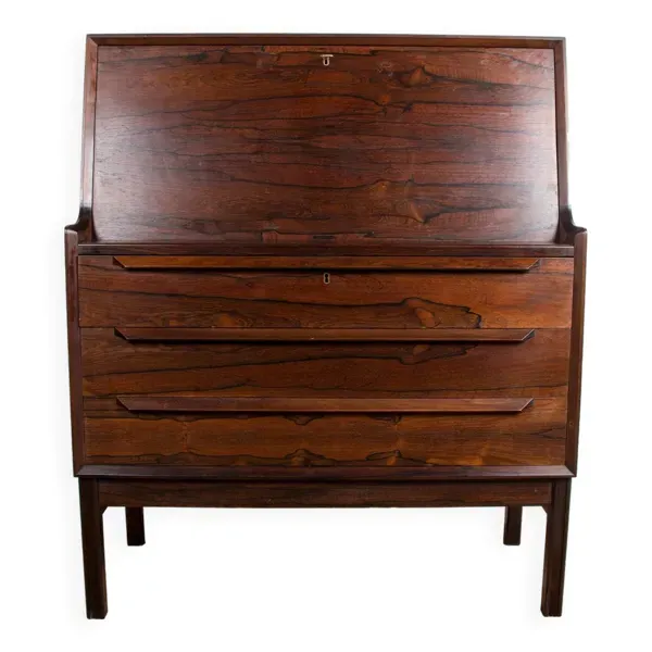 Secrétaire, bureau, Danois en Palissandre par Arne Wahl Iversen pour Branderup Mobelfabrik 1960.