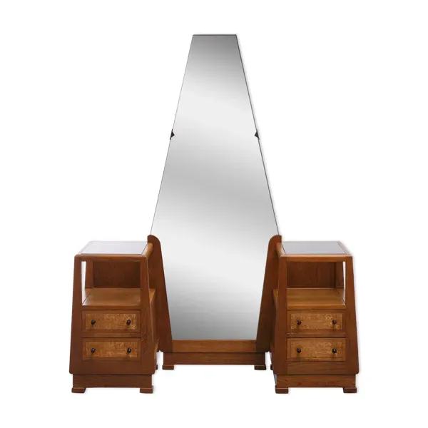 Coiffeuse art déco chêne 1925 hollande
