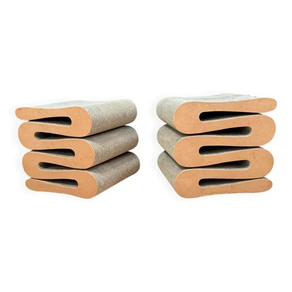Pair of Wiggle Stools by Frank Gehry, Vitra, 1990s