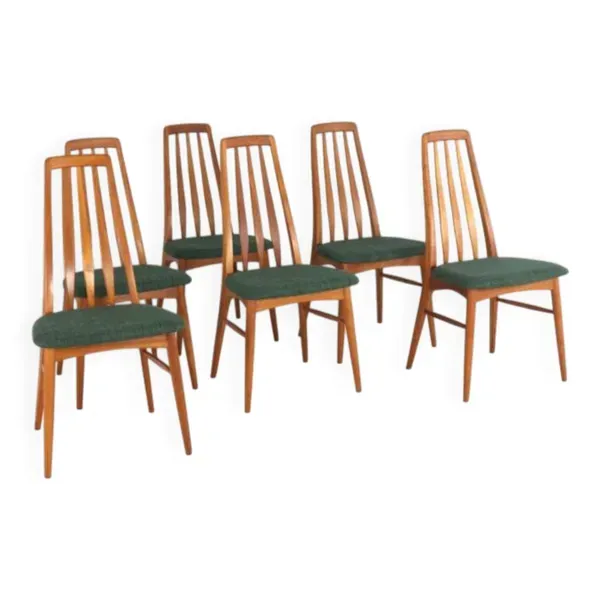 Suite de 6 chaises Niels Koefoed 'Eva' - design danois en teck - vintage