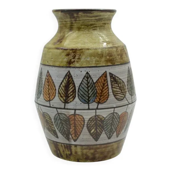 Vase balustre en faïence de Jean-Claude Malarmey à Vallauris