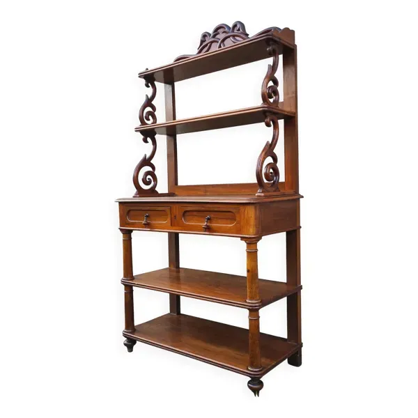 Desserte console ancienne noyer blond massif