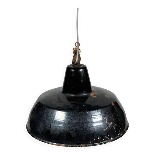 1930s/1940s Ceiling Lamp Industrial Lamp Enamel Loft Metal Bauhaus Design