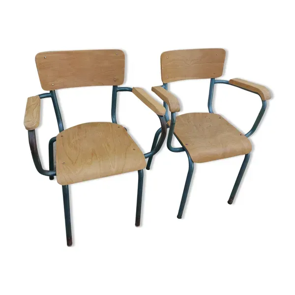 Paire de fauteuils de maître d'école