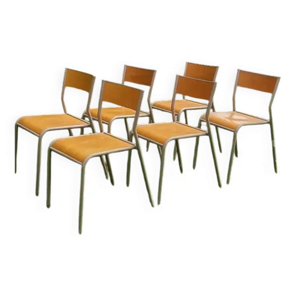 Lot de 6 chaises d école