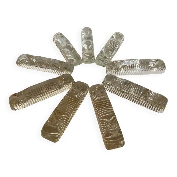 Neuf bougeoirs double en verre scandinave