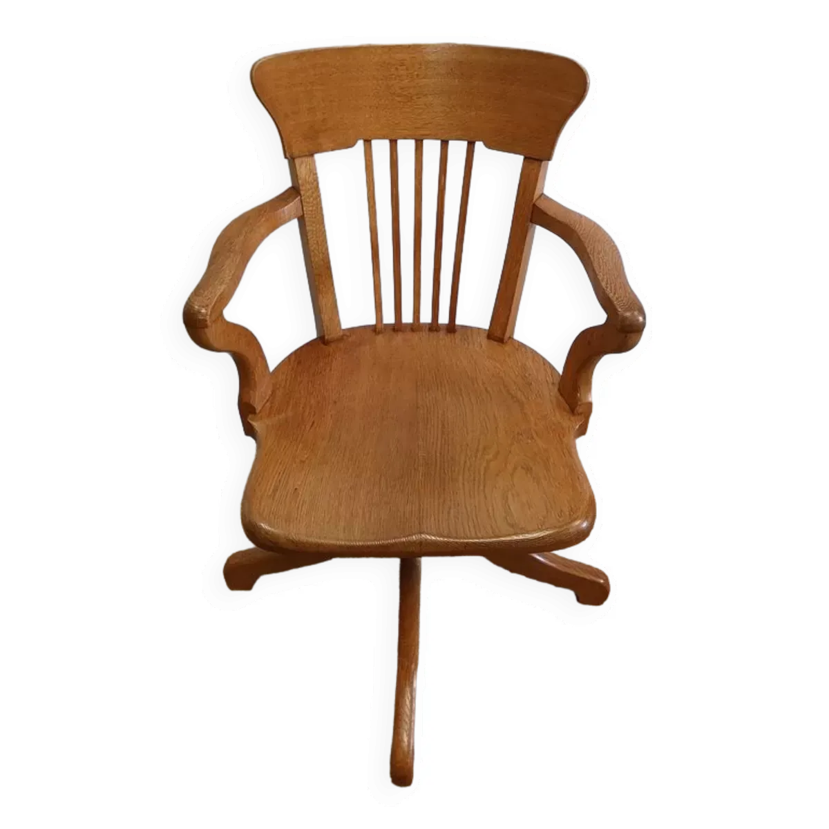 Fauteuil de bureau réglable, en chêne clair massif – 1940