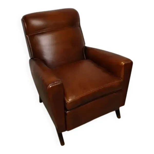 Fauteuil club ancien année 1950 pied compas