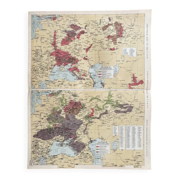 Carte industrielle de l’U.R.S.S. — Double planche originale