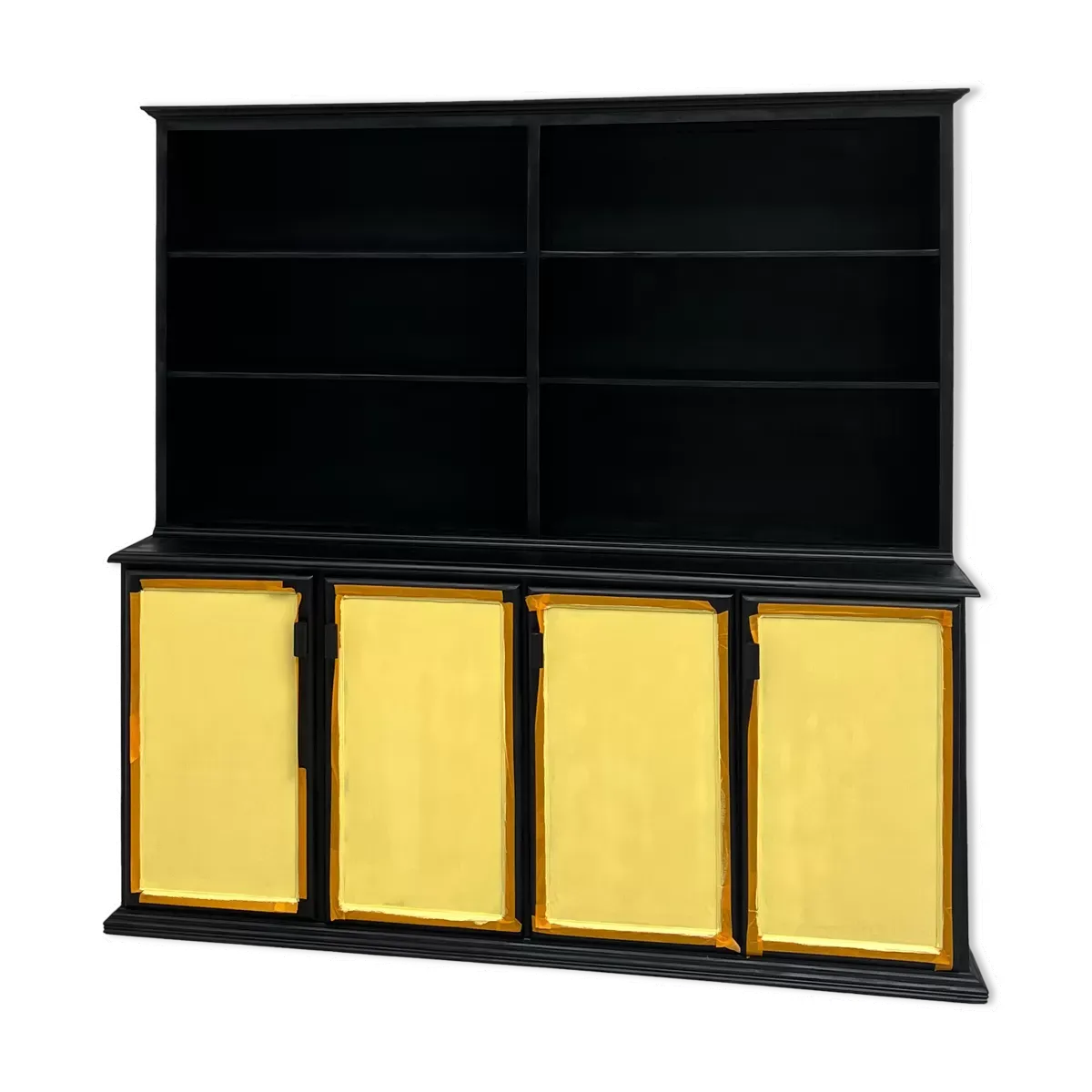 Buffet 2 corps, format XXL, ancien meuble d'école en bois