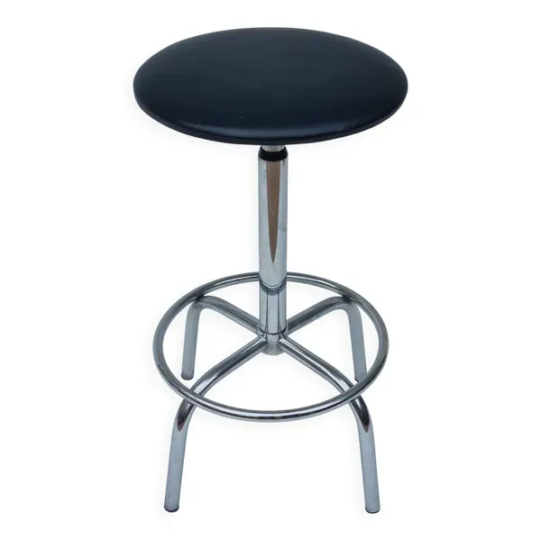 Tabouret vintage réglable chromé 56 cm