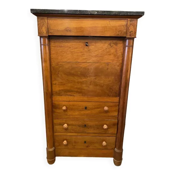 Secretaire style louis xvi en noyer fin xixeme avec tiroirs