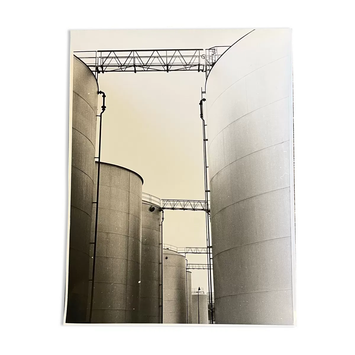 Photographie tirage argentique noir et blanc circa 1970 industrialisation