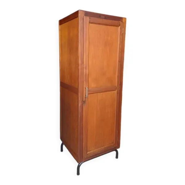 Armoire Vestiaire Vintage en Bois et Métal /internat 1950 ​