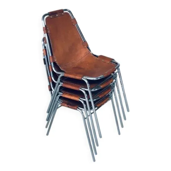 Italian Les Arcs Dining Chairs by Charlotte Perriand, 1960s, Set of 4