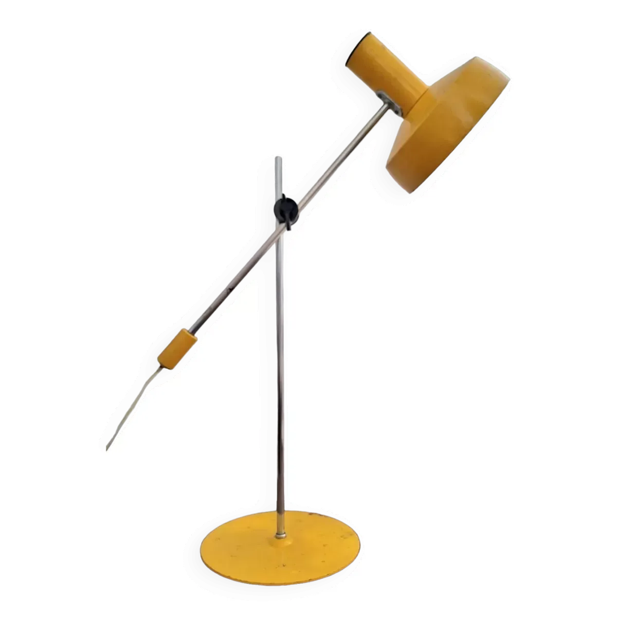 Lampe vintage de bureau réglable jaune, luminaire industriel