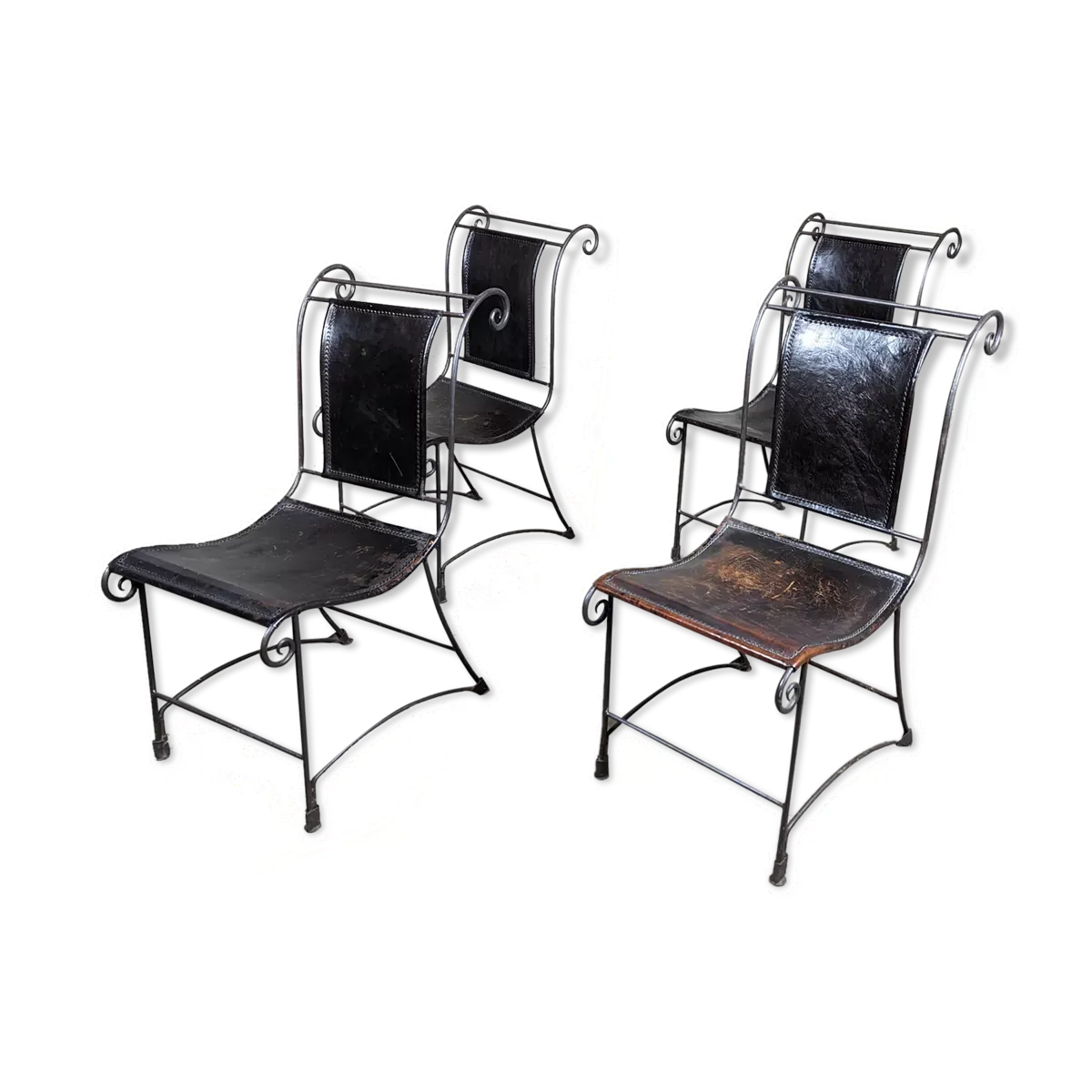 4 fauteuils en fer forgé