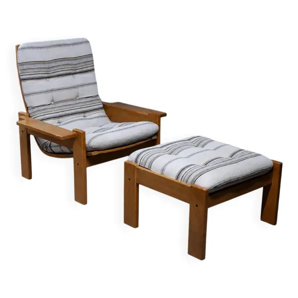 Charmant Fauteuil scandinave bois massif, par Y. Ekstrom - Vintage 1970