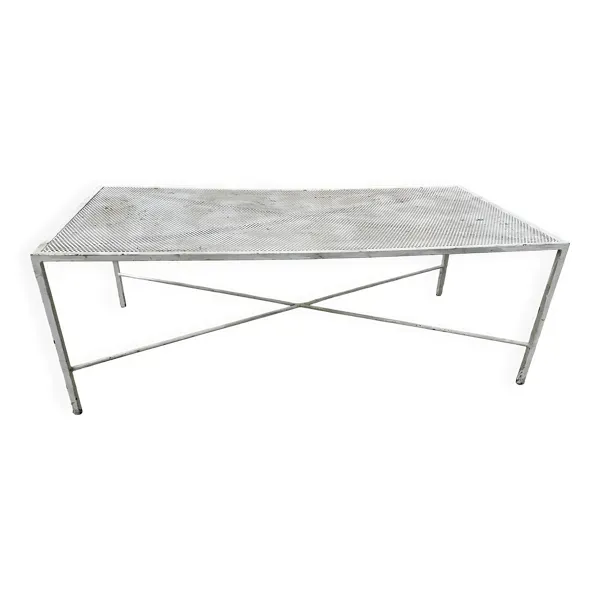Table basse en fer forgé peint XX siècle