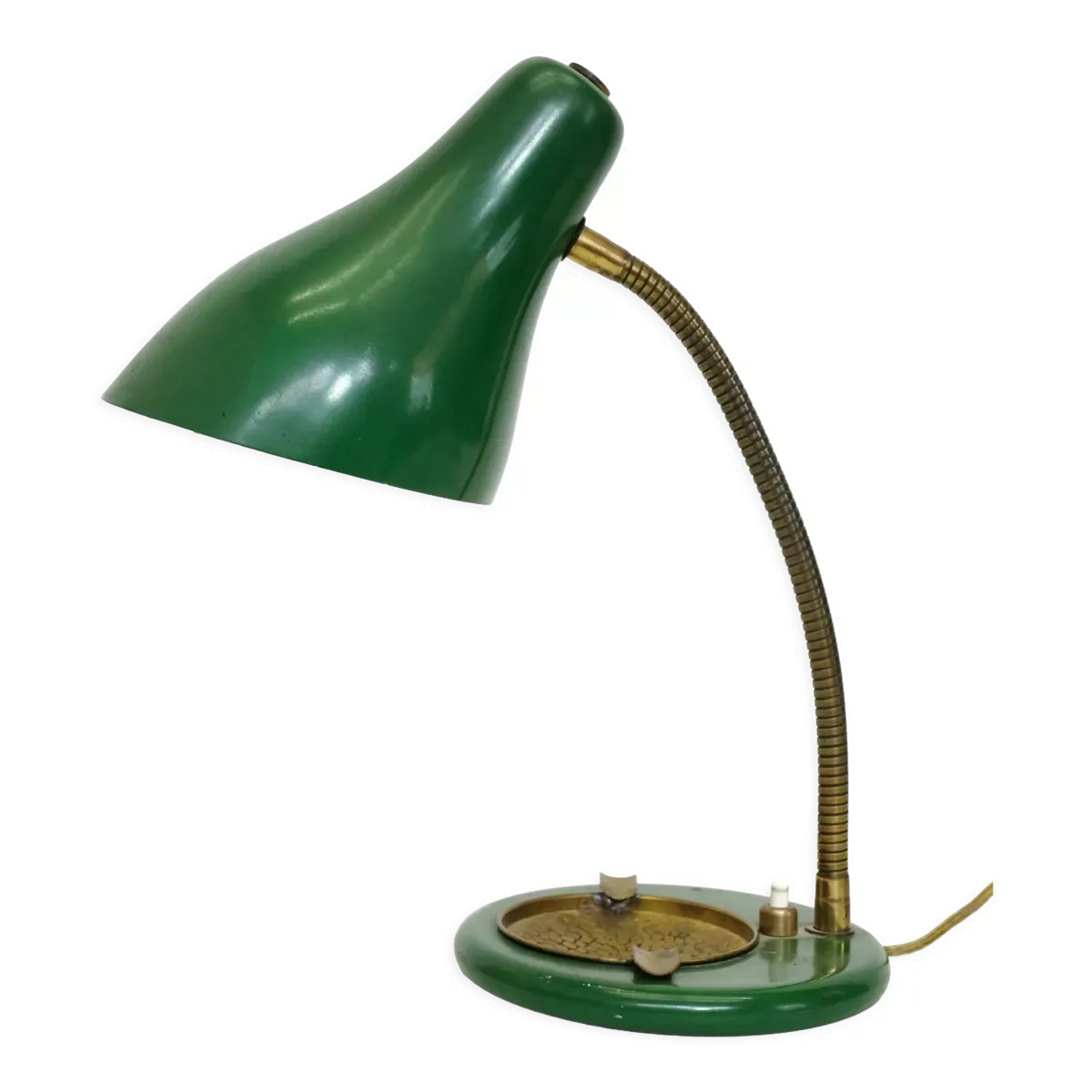 Lampe vert et or des années 50
