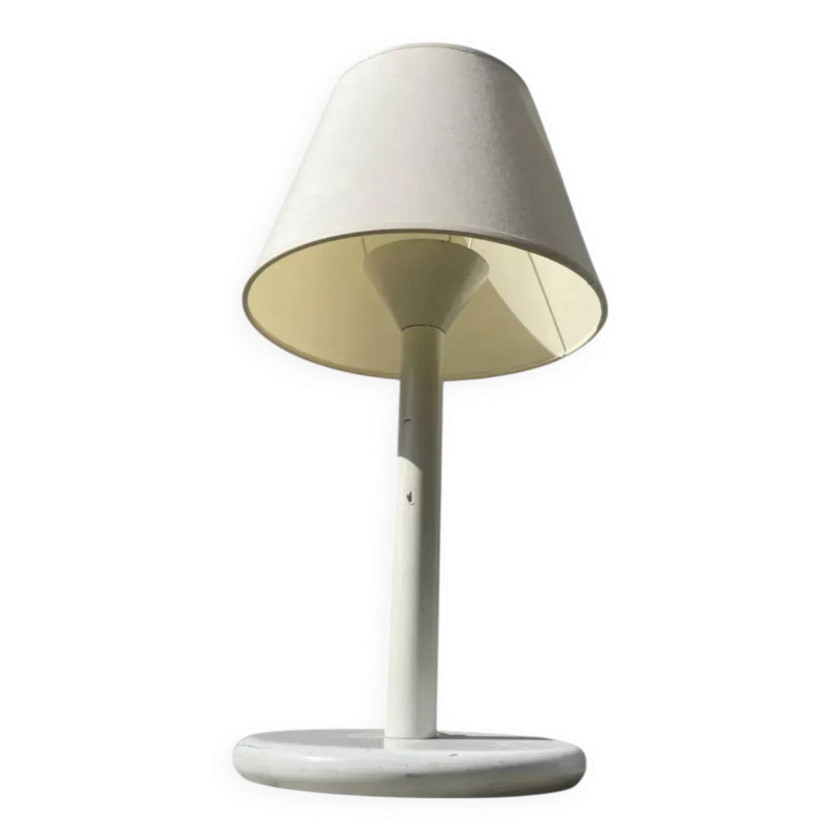 Lampe en métal blanc industriel 1980