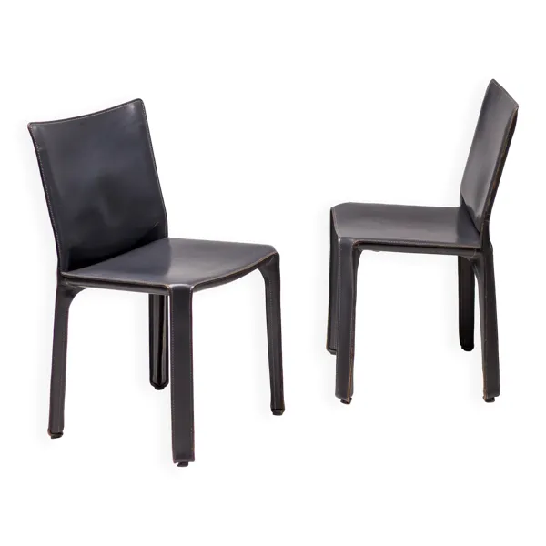 Chaise de salle à manger Cab Dining gris peau d'éléphant de Mario Bellini pour Cassina