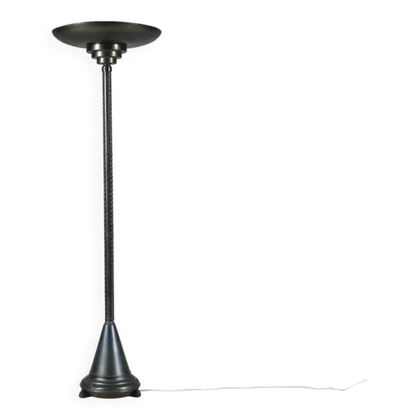 Lampadaire Uplighter des années 1930 de style École d'Amsterdam, Pays-Bas