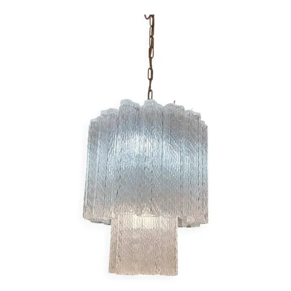 Lustre Murano attribué à Toni Zuccheri – Venini – verre texturé – anné