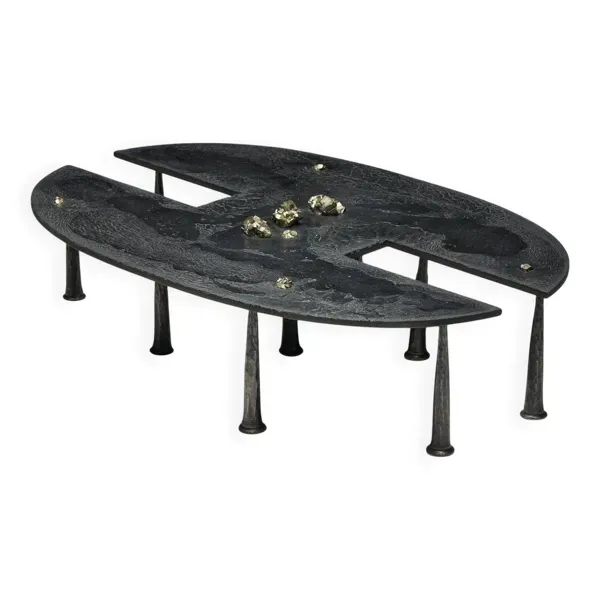 Table basse en fer brutaliste de Thomas Serruys, Belgique, 2019