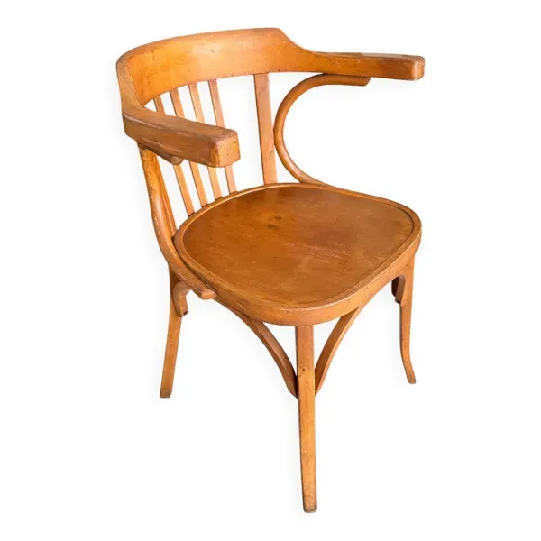Fauteuil de bureau Baumann bois courbé 1950