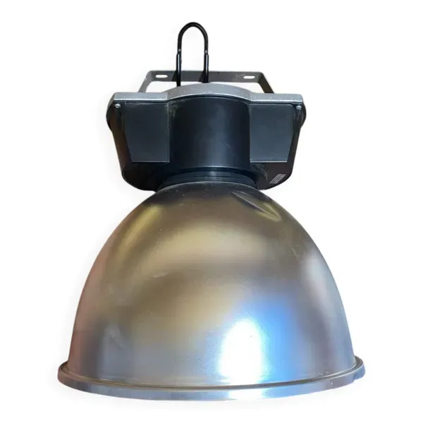 Suspension Ancienne Industrielle PHILIPS Globe Alu Gris  Vintage