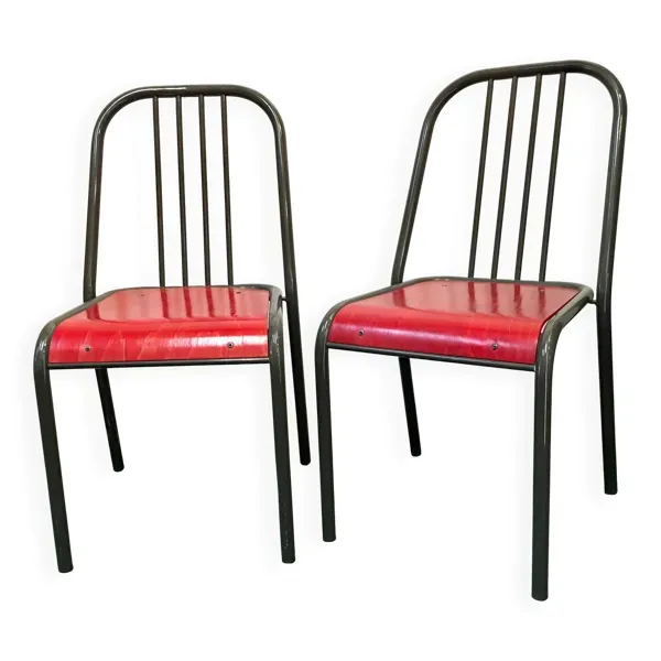 Paire chaises industrielles vintage