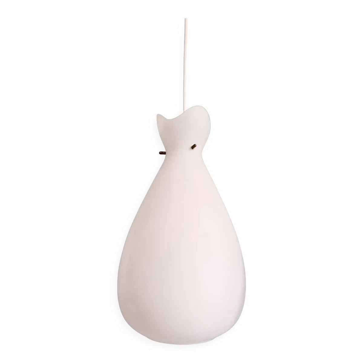 Suspension scandinave en verre satiné blanc, années 60