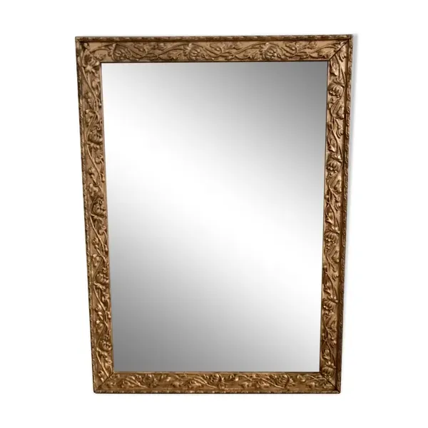 Miroir en bois et stuc doré début XXème