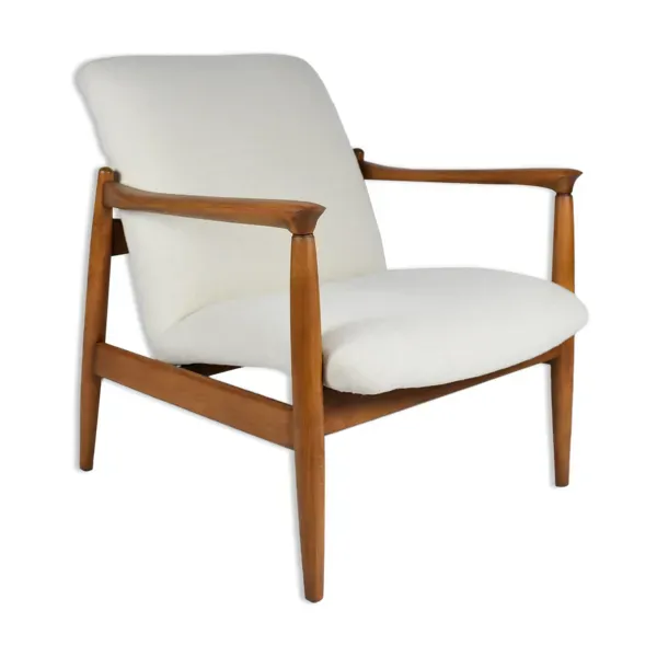 Fauteuil modèle GFM-64, conçu par E.Homa, années 1960, crème